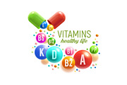 Vitamin pill and capsules