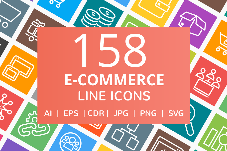 158 E-Commerce Line Icons in Graphics - product preview 8