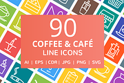 90 Coffee & Cafe Line Icons