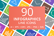 90 Infographics Line Icons