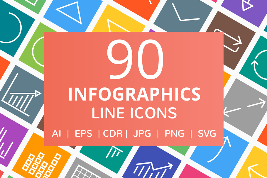 90 Infographics Line Icons in Graphics - product preview 8