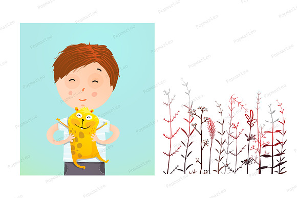 Boy Portrait with Hamster in Illustrations - product preview 1
