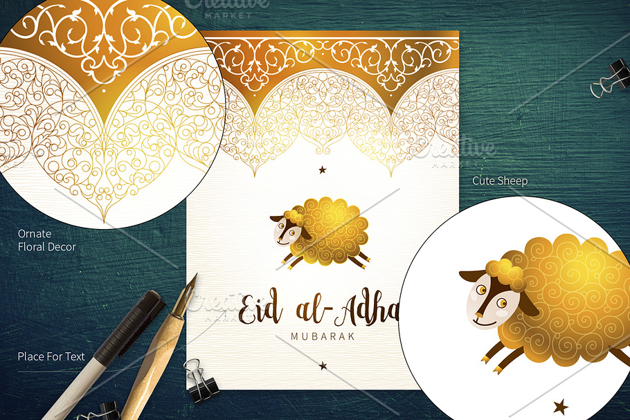6. Eid Al-Adha Premade Card in Postcard Templates - product preview 8