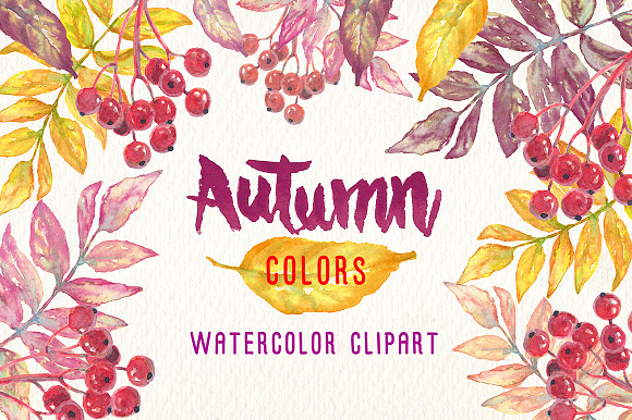 Autumn bundle watercolor clipart in Illustrations - product preview 5