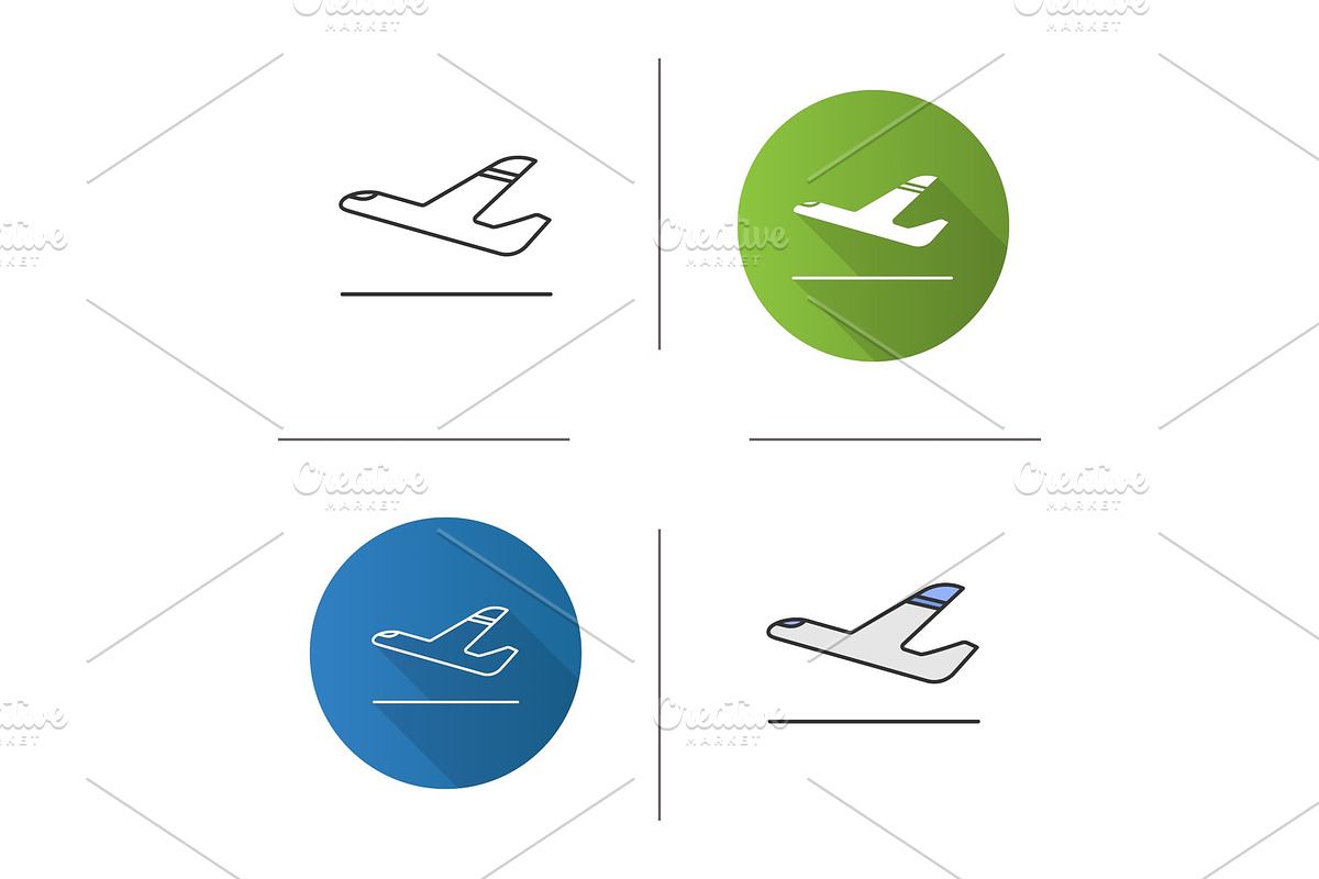 Airplane departure icon in Graphics - product preview 8