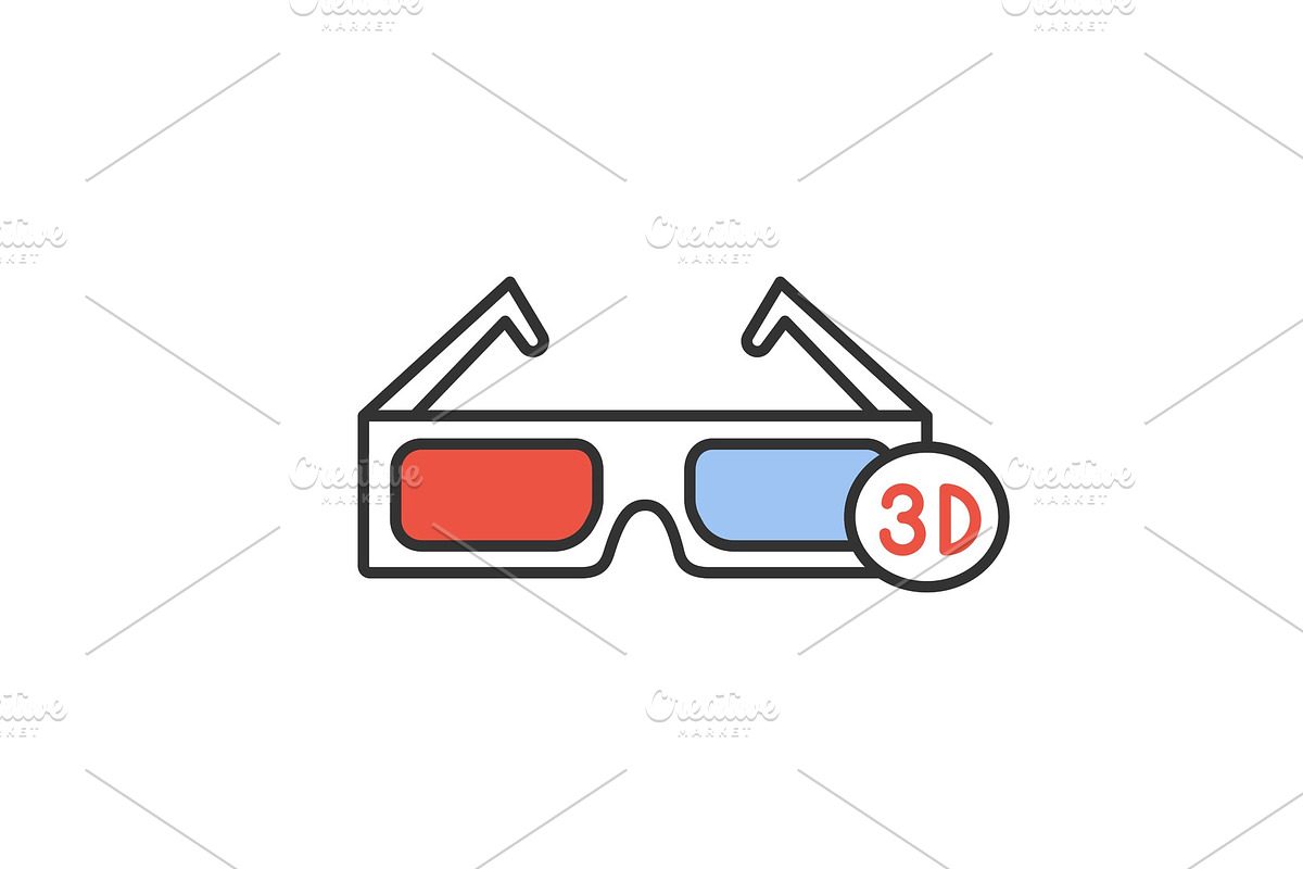 3D glasses color icon in Graphics - product preview 8