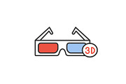3D glasses color icon