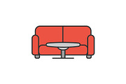 Table and sofa color icon