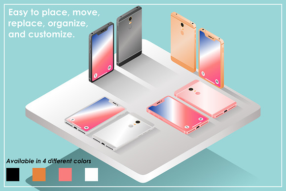 Isometric Vector of Smartphone in Graphics - product preview 1