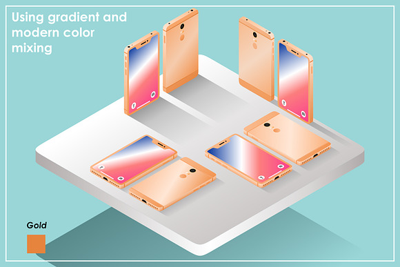 Isometric Vector of Smartphone in Graphics - product preview 3