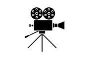 Movie camera glyph icon