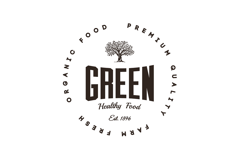 Organic natural food tree logo in Illustrations - product preview 8