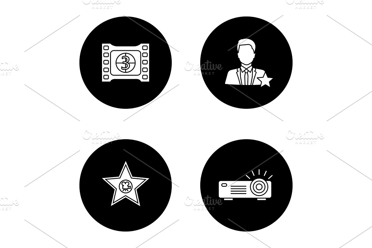 Cinema glyph icons set in Graphics - product preview 8