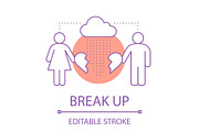 Couple break up concept icon