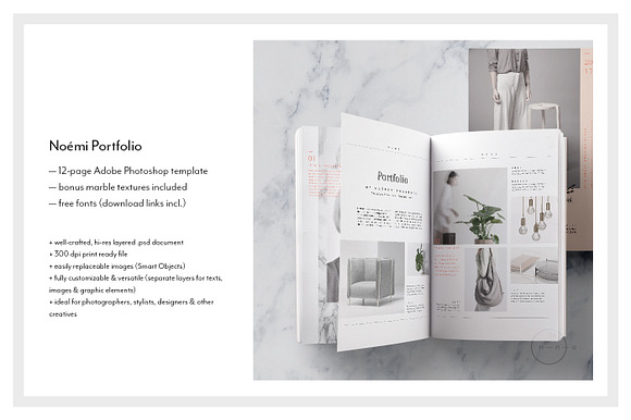 Editorial Portfolio PSD • Noémi in Brochure Templates - product preview 1