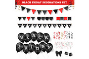 Black friday decorations set