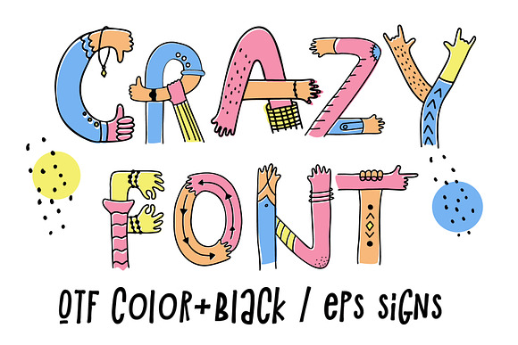 Hands up crazy color font in Display Fonts - product preview 3