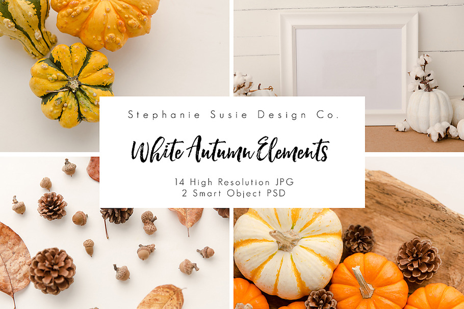 White Autumn Elements Styled Mock Up