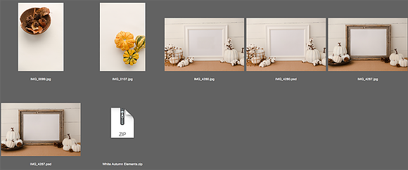 White Autumn Elements Styled Mock Up in Product Mockups - product preview 1