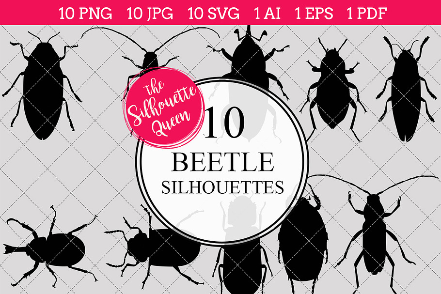 Beetle Silhouette Clipart Clip Art in Objects - product preview 8