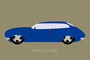 classical blue car