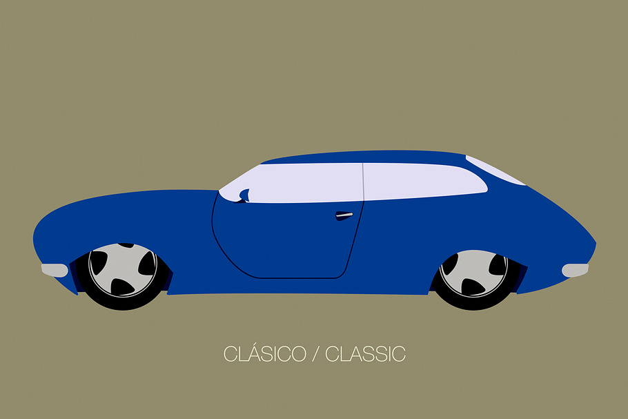 classical blue car