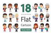 Teachers Flat Cartoon Characters