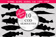 Cod Fish Silhouette Clipart Clip Art