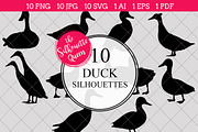 Duck Silhouette Clipart Vector