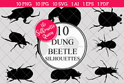 Dung Beetle Silhouette Clipart 