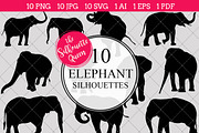 Elephant Silhouette Clipart Vector