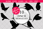 Finch bird Silhouette Clipart Vector