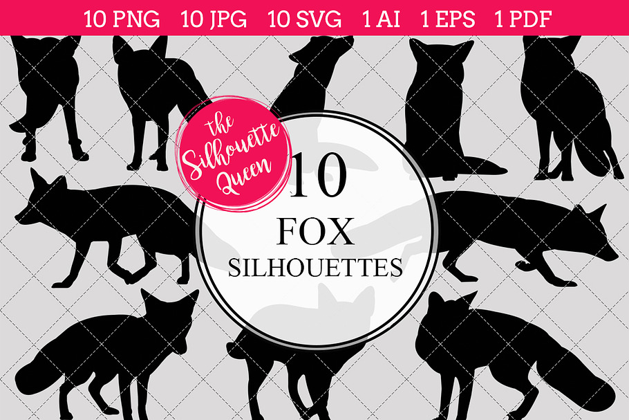 Fox Silhouette Clipart Vector in Objects - product preview 8