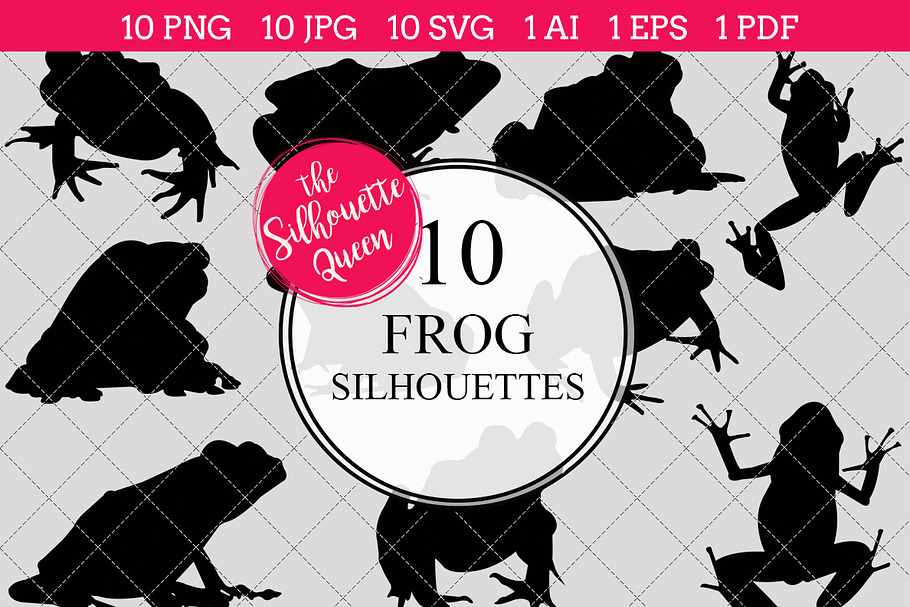 Frog Silhouette Clipart Vector in Objects - product preview 8