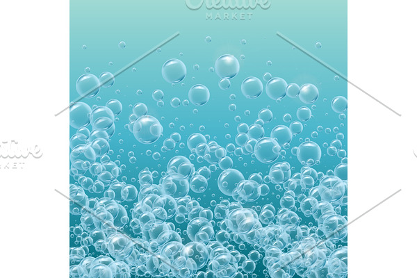 Realistic water bubbles background