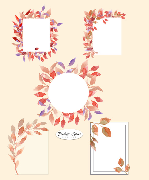 Fall Leaves, Wreaths, Frames in Illustrations - product preview 9