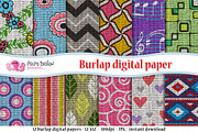 Patterned Burlap Digital Papers