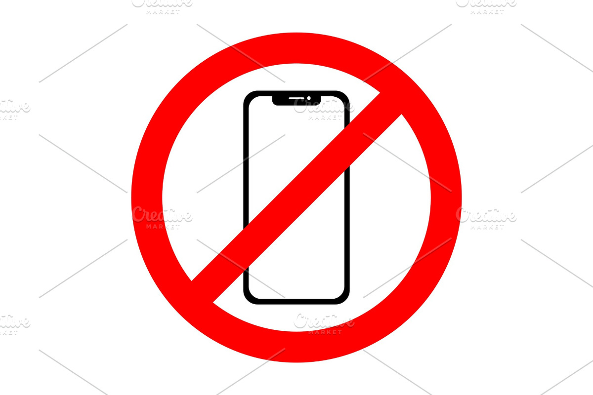 Vector no cell phone sign in Objects - product preview 8