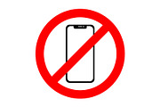 Vector no cell phone sign