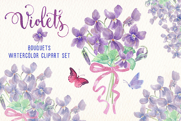 spring bundle watercolor clipart in Illustrations - product preview 5