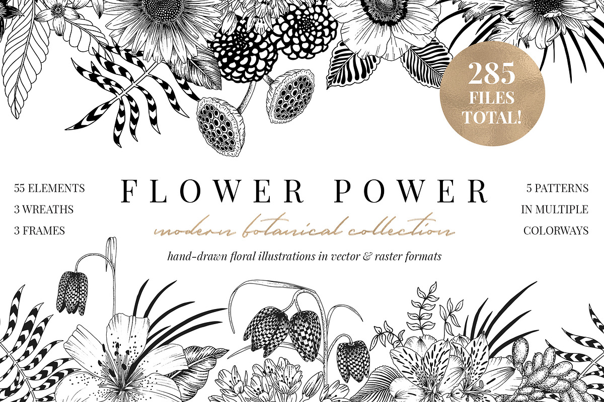 FLOWER POWER botanical illustrations in Illustrations - product preview 8