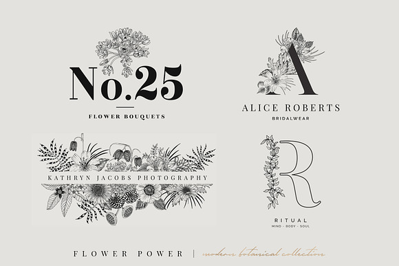 FLOWER POWER botanical illustrations in Illustrations - product preview 3