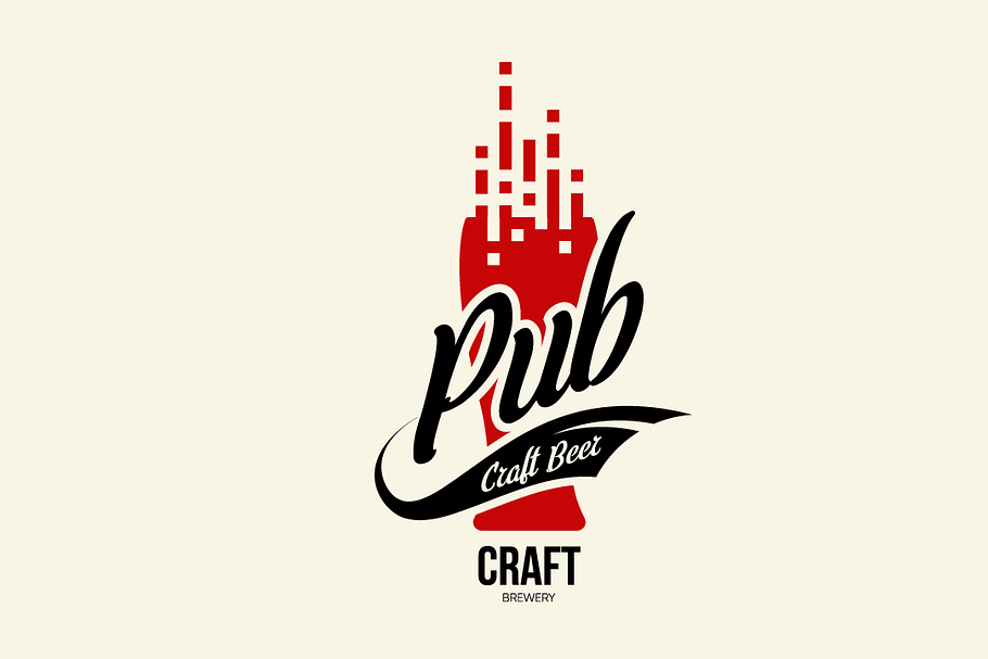 Craft beer brewery vector logo
