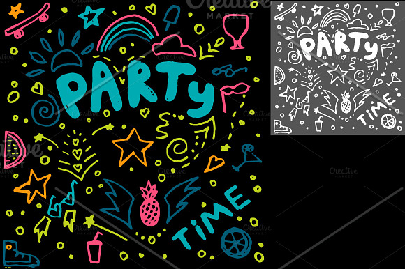 Hand drawn lettering - Party time in Illustrations - product preview 1