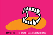 12 Cute Halloween Icon Set