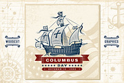 Vintage Columbus Day Label