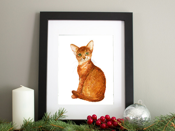 Cats . Watercolor illustrations in Objects - product preview 2