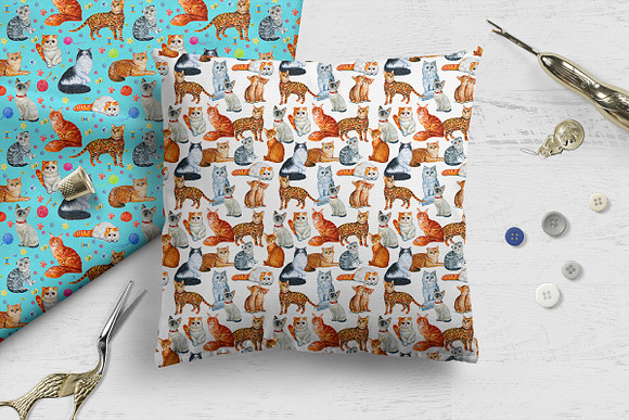 Cats . Watercolor illustrations in Objects - product preview 6