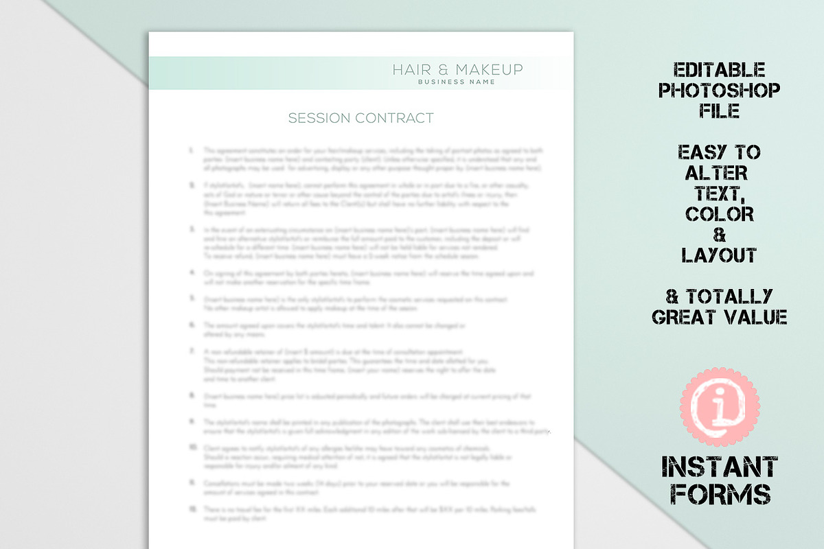 Hair Stylist and Makeup Artist Forms in Stationery Templates - product preview 8