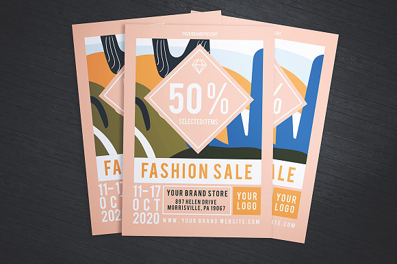 Fancy Fashion Sale Flyer in Flyer Templates - product preview 1